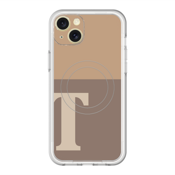 スリムプロテクションプレミアムケース with MagSafe［ オリジナル - initial two tone - T brown ］