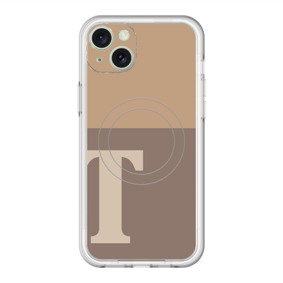 スリムプロテクションプレミアムケース with MagSafe［ オリジナル - initial two tone - T brown ］