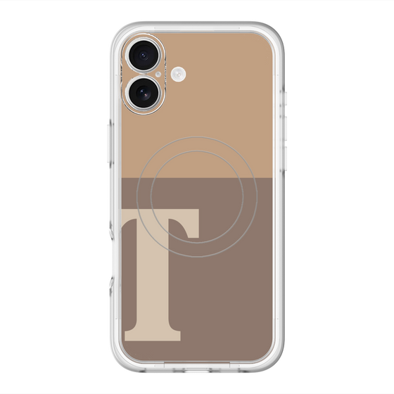 スリムプロテクションプレミアムケース with MagSafe［ オリジナル - initial two tone - T brown ］