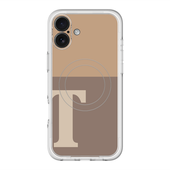 スリムプロテクションプレミアムケース with MagSafe［ オリジナル - initial two tone - T brown ］