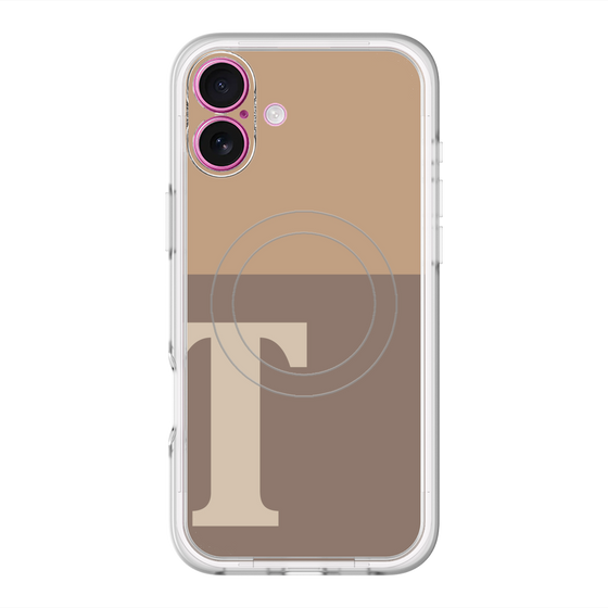 スリムプロテクションプレミアムケース with MagSafe［ オリジナル - initial two tone - T brown ］