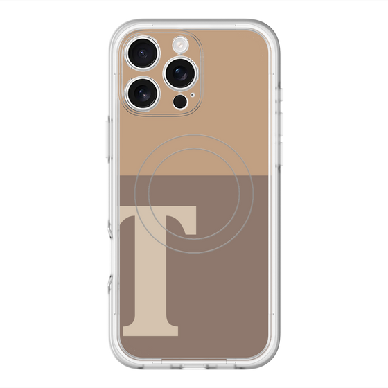 スリムプロテクションプレミアムケース with MagSafe［ オリジナル - initial two tone - T brown ］