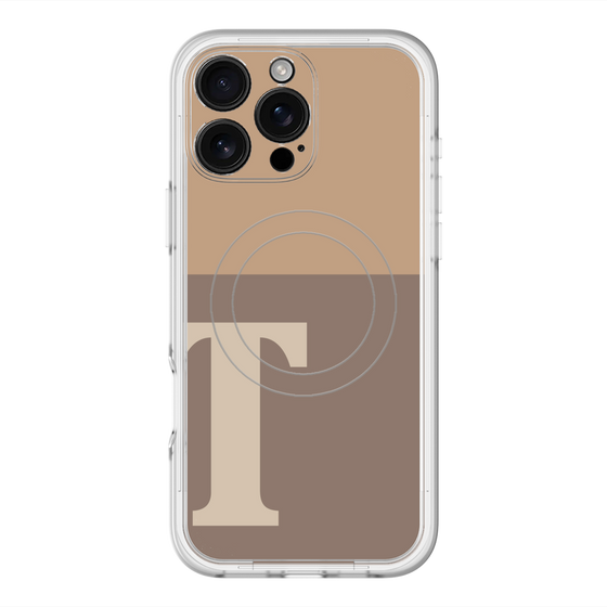 スリムプロテクションプレミアムケース with MagSafe［ オリジナル - initial two tone - T brown ］
