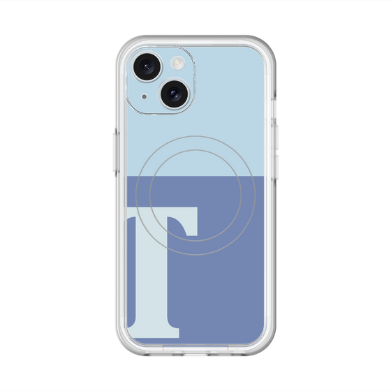 スリムプロテクションプレミアムケース with MagSafe［ オリジナル - initial two tone - T blue ］