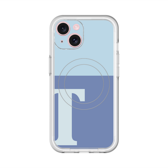 スリムプロテクションプレミアムケース with MagSafe［ オリジナル - initial two tone - T blue ］