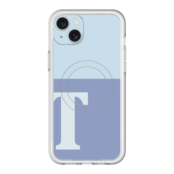 スリムプロテクションプレミアムケース with MagSafe［ オリジナル - initial two tone - T blue ］