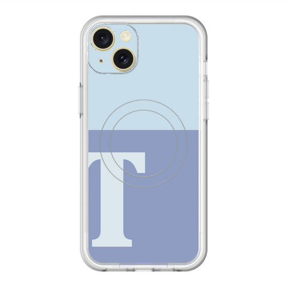 スリムプロテクションプレミアムケース with MagSafe［ オリジナル - initial two tone - T blue ］