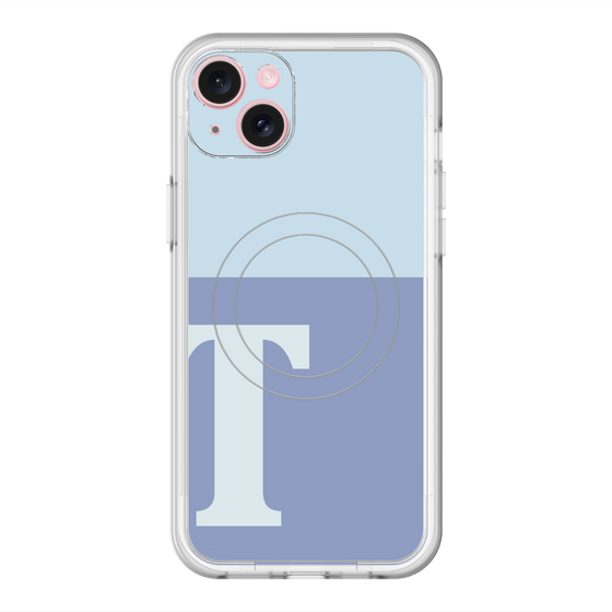 スリムプロテクションプレミアムケース with MagSafe［ オリジナル - initial two tone - T blue ］
