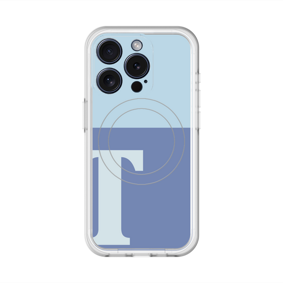 スリムプロテクションプレミアムケース with MagSafe［ オリジナル - initial two tone - T blue ］
