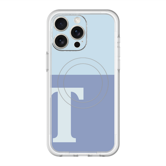 スリムプロテクションプレミアムケース with MagSafe［ オリジナル - initial two tone - T blue ］