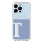 スリムプロテクションプレミアムケース with MagSafe［ オリジナル - initial two tone - T blue ］