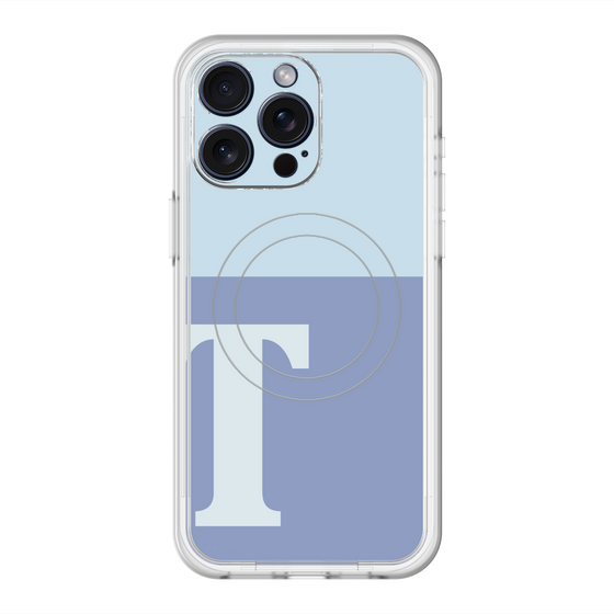 スリムプロテクションプレミアムケース with MagSafe［ オリジナル - initial two tone - T blue ］