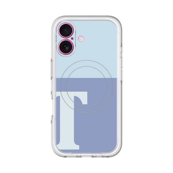 スリムプロテクションプレミアムケース with MagSafe［ オリジナル - initial two tone - T blue ］