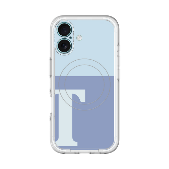 スリムプロテクションプレミアムケース with MagSafe［ オリジナル - initial two tone - T blue ］