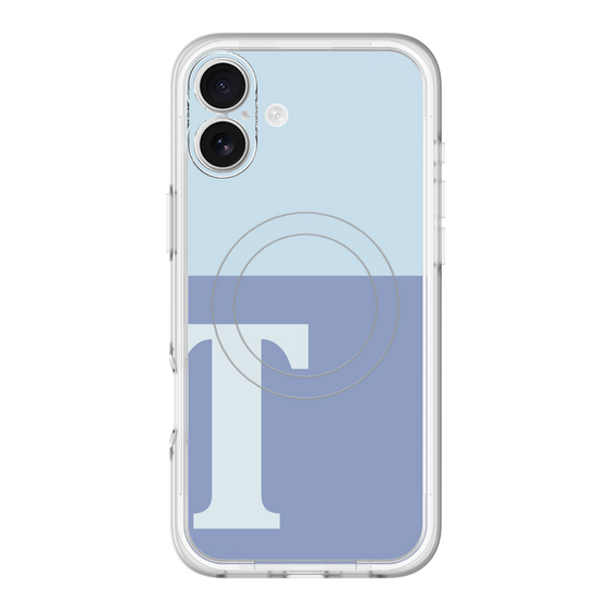 スリムプロテクションプレミアムケース with MagSafe［ オリジナル - initial two tone - T blue ］
