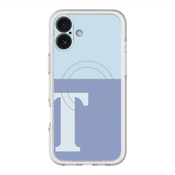 スリムプロテクションプレミアムケース with MagSafe［ オリジナル - initial two tone - T blue ］