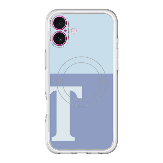 スリムプロテクションプレミアムケース with MagSafe［ オリジナル - initial two tone - T blue ］