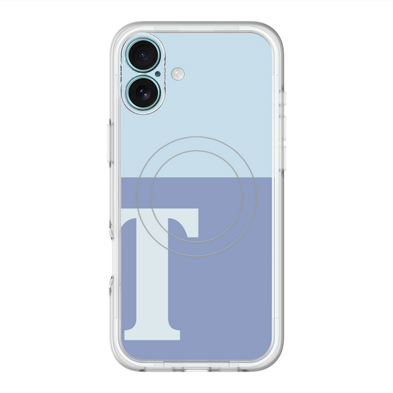 スリムプロテクションプレミアムケース with MagSafe［ オリジナル - initial two tone - T blue ］