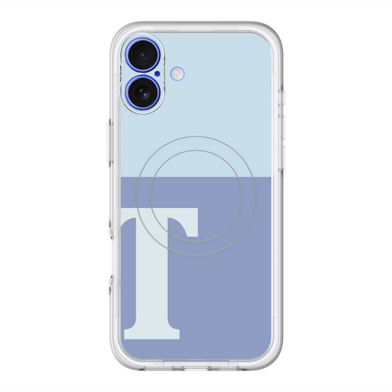 スリムプロテクションプレミアムケース with MagSafe［ オリジナル - initial two tone - T blue ］