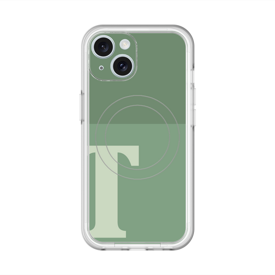 スリムプロテクションプレミアムケース with MagSafe［ オリジナル - initial two tone - T green ］
