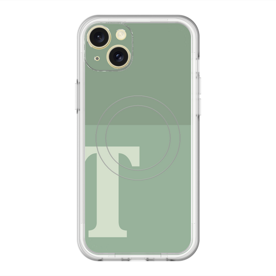 スリムプロテクションプレミアムケース with MagSafe［ オリジナル - initial two tone - T green ］