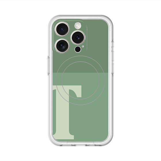 スリムプロテクションプレミアムケース with MagSafe［ オリジナル - initial two tone - T green ］