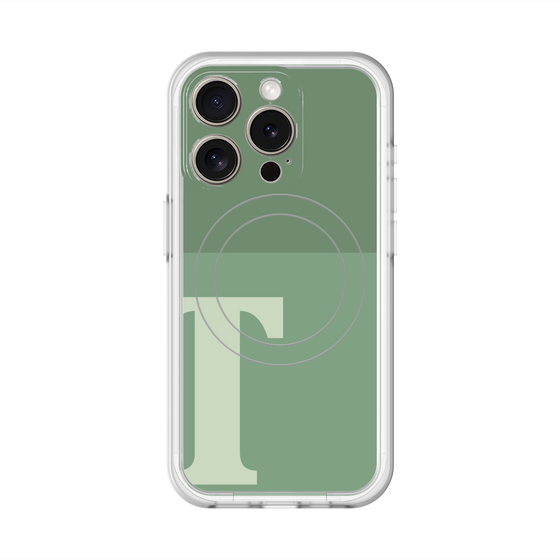 スリムプロテクションプレミアムケース with MagSafe［ オリジナル - initial two tone - T green ］