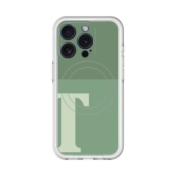 スリムプロテクションプレミアムケース with MagSafe［ オリジナル - initial two tone - T green ］