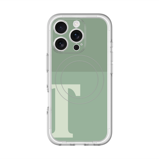 スリムプロテクションプレミアムケース with MagSafe［ オリジナル - initial two tone - T green ］