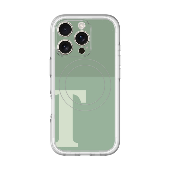 スリムプロテクションプレミアムケース with MagSafe［ オリジナル - initial two tone - T green ］