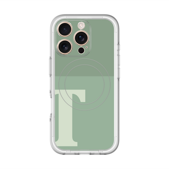 スリムプロテクションプレミアムケース with MagSafe［ オリジナル - initial two tone - T green ］