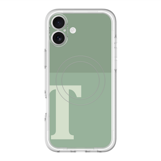スリムプロテクションプレミアムケース with MagSafe［ オリジナル - initial two tone - T green ］