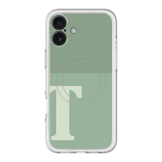 スリムプロテクションプレミアムケース with MagSafe［ オリジナル - initial two tone - T green ］