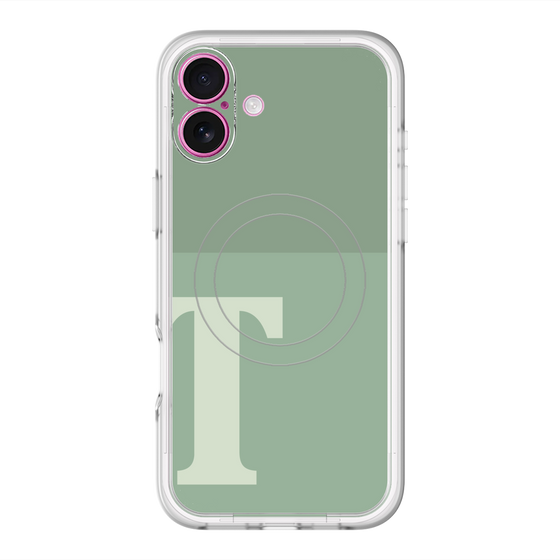 スリムプロテクションプレミアムケース with MagSafe［ オリジナル - initial two tone - T green ］