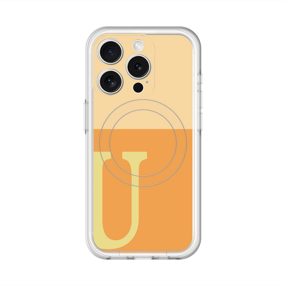 スリムプロテクションプレミアムケース with MagSafe［ オリジナル - initial two tone - U orange ］