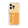 スリムプロテクションプレミアムケース with MagSafe［ オリジナル - initial two tone - U orange ］