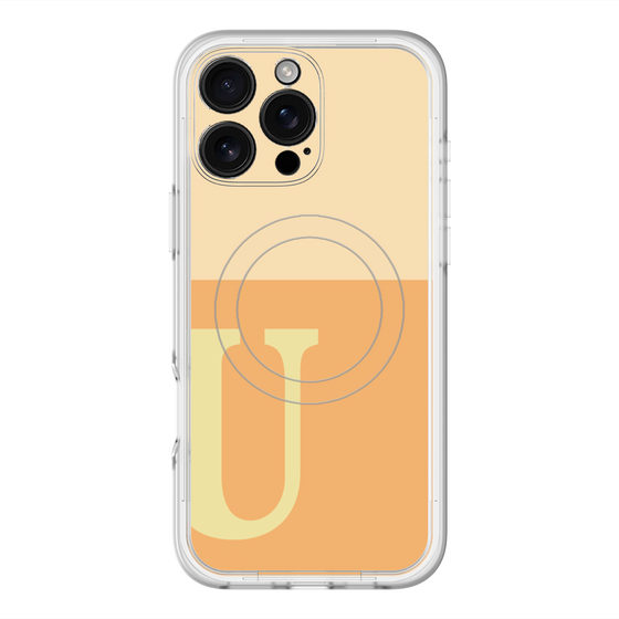 スリムプロテクションプレミアムケース with MagSafe［ オリジナル - initial two tone - U orange ］