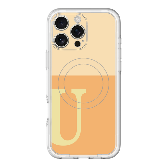 スリムプロテクションプレミアムケース with MagSafe［ オリジナル - initial two tone - U orange ］