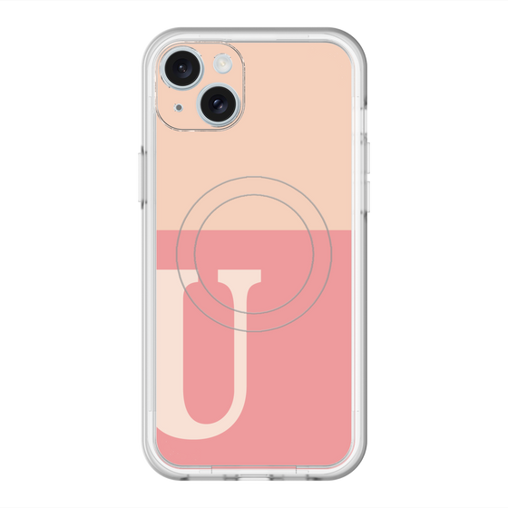 スリムプロテクションプレミアムケース with MagSafe［ オリジナル - initial two tone - U pink ］