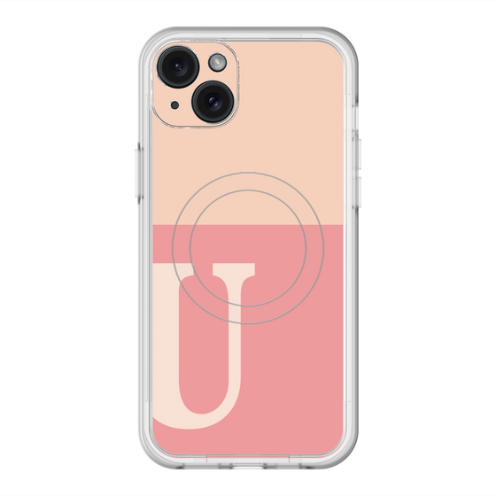 スリムプロテクションプレミアムケース with MagSafe［ オリジナル - initial two tone - U pink ］