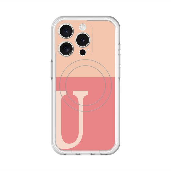 スリムプロテクションプレミアムケース with MagSafe［ オリジナル - initial two tone - U pink ］