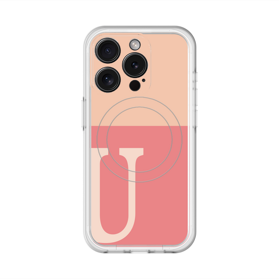 スリムプロテクションプレミアムケース with MagSafe［ オリジナル - initial two tone - U pink ］
