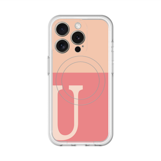 スリムプロテクションプレミアムケース with MagSafe［ オリジナル - initial two tone - U pink ］