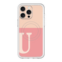 スリムプロテクションプレミアムケース with MagSafe［ オリジナル - initial two tone - U pink ］