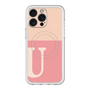 スリムプロテクションプレミアムケース with MagSafe［ オリジナル - initial two tone - U pink ］