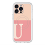 スリムプロテクションプレミアムケース with MagSafe［ オリジナル - initial two tone - U pink ］