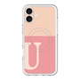 スリムプロテクションプレミアムケース with MagSafe［ オリジナル - initial two tone - U pink ］