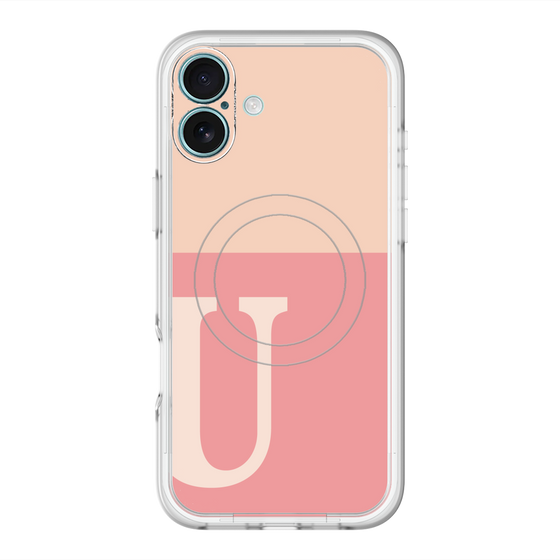 スリムプロテクションプレミアムケース with MagSafe［ オリジナル - initial two tone - U pink ］