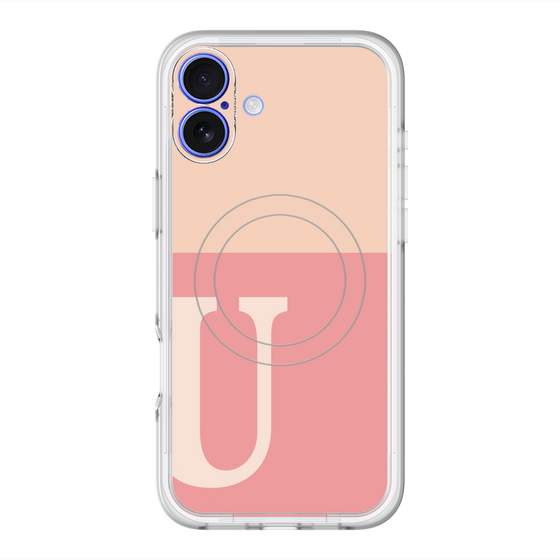 スリムプロテクションプレミアムケース with MagSafe［ オリジナル - initial two tone - U pink ］