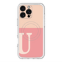 スリムプロテクションプレミアムケース with MagSafe［ オリジナル - initial two tone - U pink ］